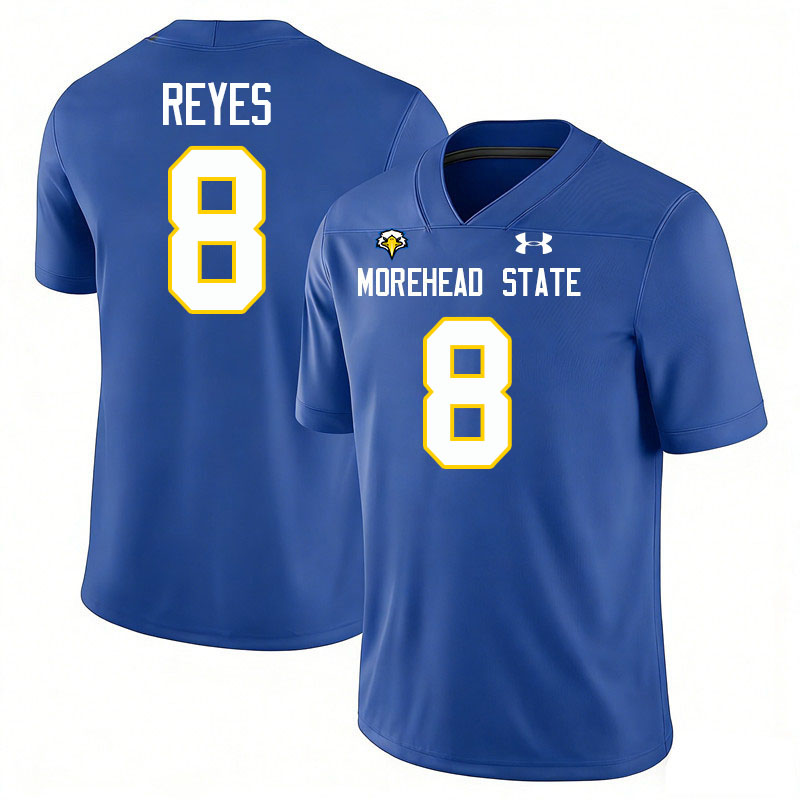 Morehead State Eagles #8 Mateo Reyes College Football Jerseys,Uniforms-Blue